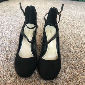 Black Mary Jane style chunky heels